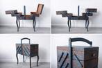 Vintage houten naaikist op poten GROTE brocante industrieel, Ophalen of Verzenden