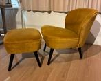 Woood Fauteuil met Hocker - Comfortabel en Stijlvol, Huis en Inrichting, Ophalen, 75 tot 100 cm, Zo goed als nieuw, 75 tot 100 cm