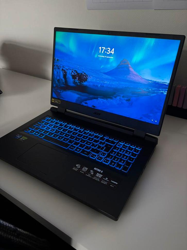 ACER NITRO 5 (Game laptop), Computers en Software, Windows Laptops, Zo goed als nieuw, 17 inch of meer, SSD, 16 GB, Azerty, Met videokaart