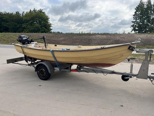 Vis- of plezierbootje Rana 14 + trailer, Watersport en Boten, Vis- en Consoleboten, Gebruikt, Tot 10 pk, 3 tot 6 meter, Benzine
