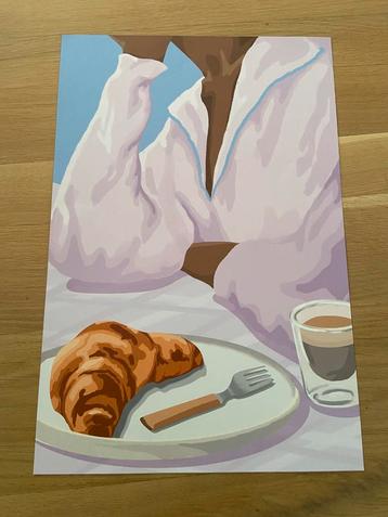 Poster 40x60 cm ontbijt croissant beschikbaar voor biedingen
