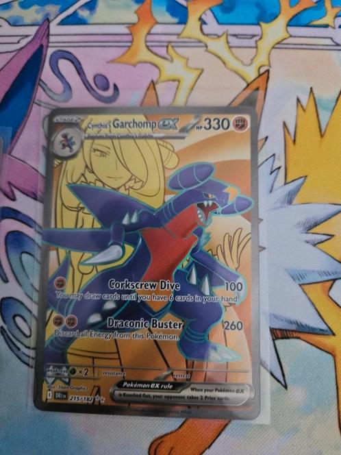 Pokémon Destined Rivals Cynthia's garchomp, Hobby en Vrije tijd, Verzamelkaartspellen | Pokémon, Zo goed als nieuw, Losse kaart