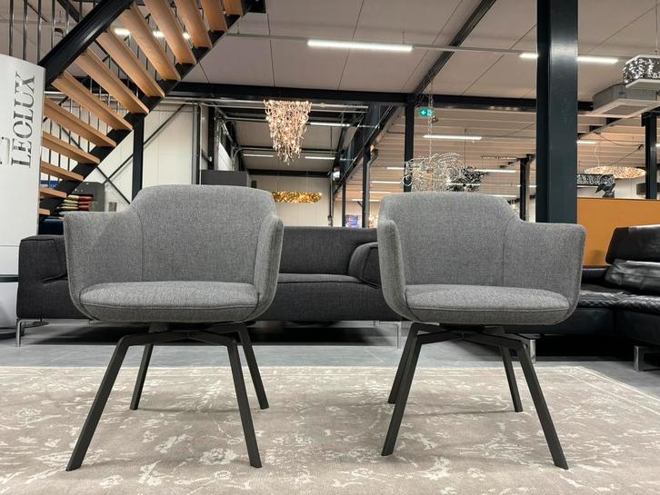 2 Nieuw Rolf Benz 640 Eetkamerstoel Design draai stoel Stof, Huis en Inrichting, Stoelen, Nieuw, Twee, Metaal, Zwart, Ophalen of Verzenden