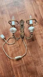 Brocante wandlamp messing jaren 30, Antiek en Kunst, Antiek | Kandelaars, Ophalen of Verzenden, Koper of Brons