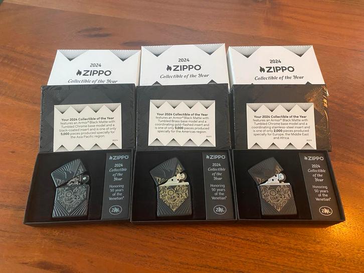 Zippo 2024 Venetian 50 jaar - Europa, Azië, USA, Verzamelen, Rookartikelen, Aanstekers en Luciferdoosjes, Nieuw, Aansteker, Ophalen of Verzenden