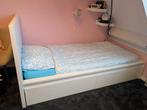 Ikea Malm bed 90x200m wit met elektrische lattenbodem, Ophalen, 85 tot 100 cm, Zo goed als nieuw, Lattenbodem