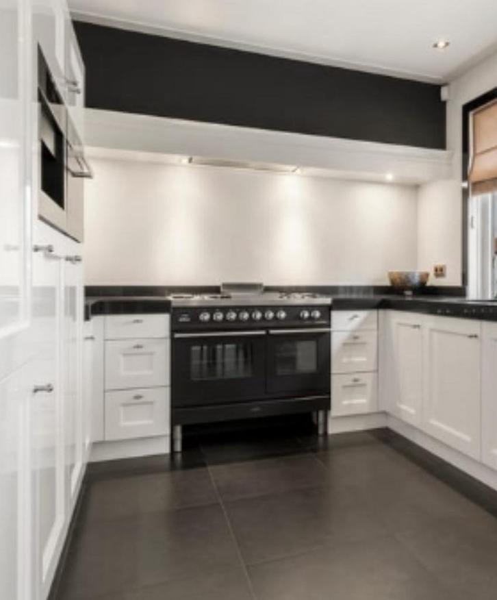 Boretti gasfornuis met 2 ovens, frytop zwart/roestvrijstaal, Huis en Inrichting, Keuken | Complete keukens, Gebruikt, Overige typen