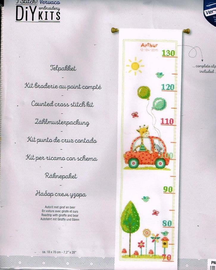 Cado vervaco borduurpakket groeimeter, arthur, Hobby en Vrije tijd, Borduren en Borduurmachines, Nieuw, Borduurpakket, Handborduren
