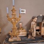 Antieke drie armige kandelaar bois dore, Ophalen of Verzenden