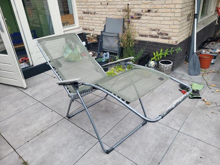 Lafuma XL tuinstoel groen grijs, Tuin en Terras, Tuinstoelen, Gebruikt, Ophalen