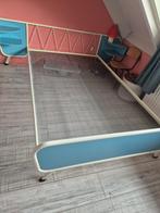 Vintage bed, Huis en Inrichting, Slaapkamer | Bedden, Ophalen, Gebruikt, Blauw, .