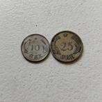 Denemarken 10 ore 1875 en 25 ore 1900, Ophalen of Verzenden, Overige landen