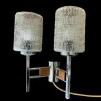 Vintage wandlamp Duitsland 50S chroom/hout/glas, 50S 60S vintage design, Huysmans, Ophalen of Verzenden, Zo goed als nieuw