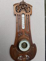 Antieke houten barometer met thermometer., Audio, Tv en Foto, Weerstations en Barometers, Ophalen, Gebruikt, Barometer