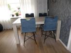 Eettafel Acaciahout met 4 stoelen afm. 100 x 160 / 210, Huis en Inrichting, Tafels | Eettafels, 50 tot 100 cm, 150 tot 200 cm