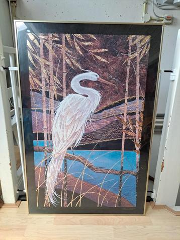 Schilderij Steven Norte - Reiger in Lijst beschikbaar voor biedingen