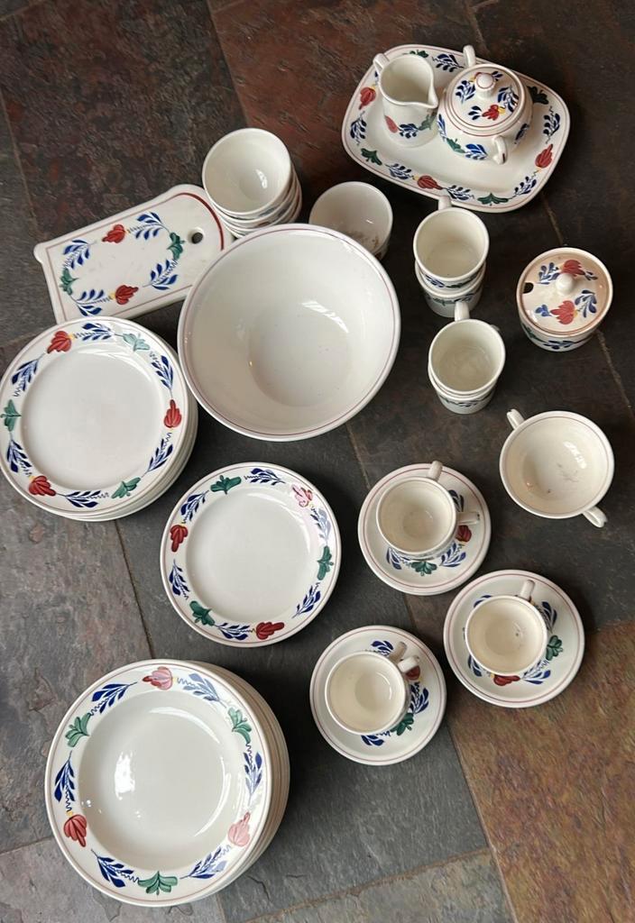 Boerenbont & Boch service  onbeschadigd!, Antiek en Kunst, Antiek | Servies compleet, Ophalen