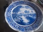 Vintage Delftsblauw Wandbord Boch 34x34cm, Ophalen of Verzenden