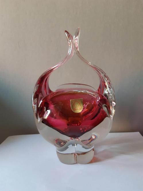 Rubin Glass schaaltje, mandje, Antiek en Kunst, Antiek | Glas en Kristal, Ophalen of Verzenden