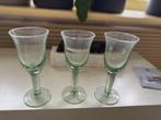 Forse wijnglazen, groenachtig glas met belletjes, decoratief, Ophalen of Verzenden, Zo goed als nieuw, Overige typen