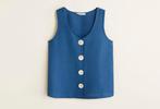 Blue button top (Mango), Kleding | Dames, Tops, Mango, Blauw, Ophalen of Verzenden, Zo goed als nieuw