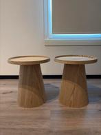 Eikenhouten Bijzettafels Set, Huis en Inrichting, Tafels | Bijzettafels, Ophalen, Minder dan 45 cm, Minder dan 55 cm, Rond