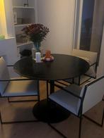 Jysk Ronde zwarte eiken eettafel RINGSTED zgan, Huis en Inrichting, Ophalen, Zo goed als nieuw, Rond, 100 tot 150 cm