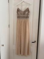 Prachtige nude jurk bruid meisje met hand versierd mt 36/38, Maat 38/40 (M), Overige typen, Beige, Ophalen of Verzenden