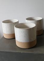 Set van 3 Keramische Bloempotten, Rond, Binnen, Ophalen of Verzenden, Zo goed als nieuw