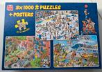 Jan van Haasteren 3x1000, ijshockey, buren en te land en zee, Hobby en Vrije tijd, Denksport en Puzzels, Ophalen, 500 t/m 1500 stukjes