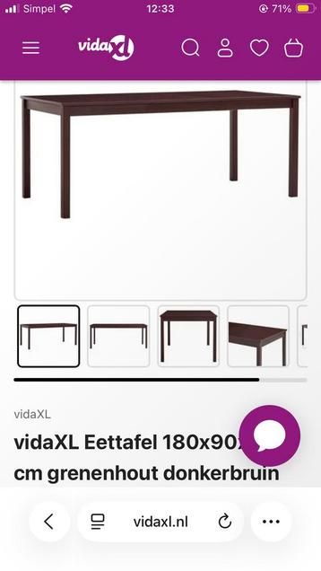 Vidaxl Eettafel Grenenhout 180cm - Gratis!
