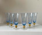 Murano Glas, Italië, 6 lichtblauwe glazen van C. Nason., Ophalen of Verzenden
