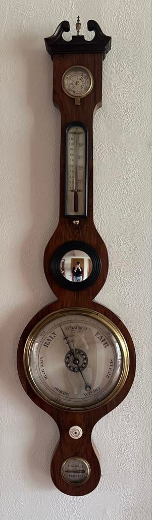 Antieke barometer met thermometer, Antiek en Kunst, Antiek | Gereedschap en Instrumenten, Ophalen