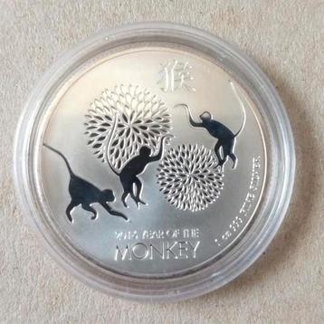1 oz Zilver Year of the Monkey Lunar munt van 2016 Niue beschikbaar voor biedingen