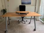 IKEA Galant Bureau met Opzetstuk, Ophalen, Kunststof, Gebruikt, 100 tot 150 cm
