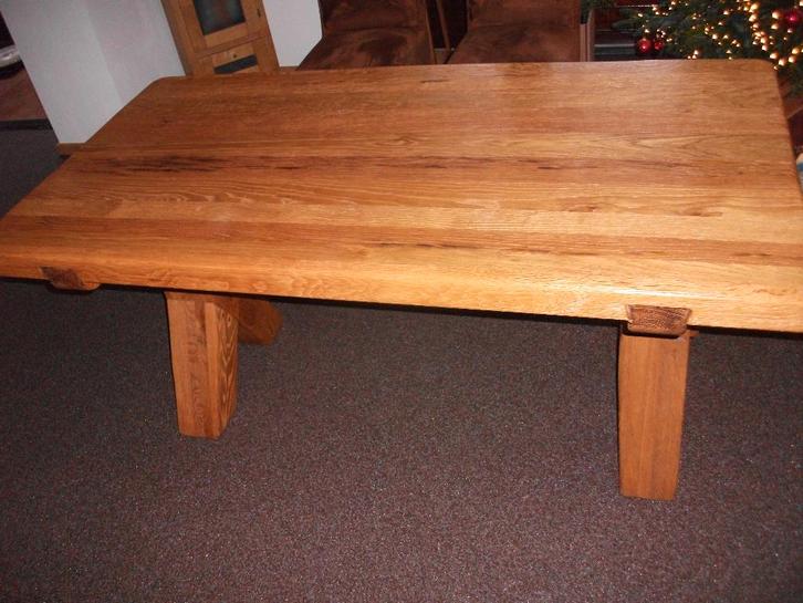 Kleine massief eiken kloostertafel, Huis en Inrichting, Tafels | Eettafels, Zo goed als nieuw, 50 tot 100 cm, 150 tot 200 cm, Vijf personen of meer