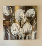 Schilderij tulpen (bloemen) 100x100cm, Schilderij, Ophalen of Verzenden, Zo goed als nieuw, 100 tot 125 cm