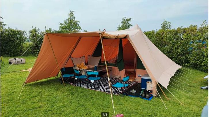 Vrijbuiter 6-persoons tent - Ruim en comfortabel!, Caravans en Kamperen, Tenten, tot en met 6, Gebruikt, Ophalen