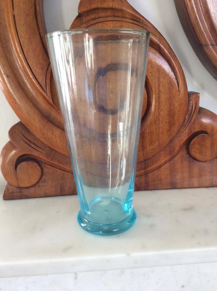 Oud Vintage Blauw Glazen Vaas Glas, Antiek en Kunst, Antiek | Glas en Kristal, Ophalen