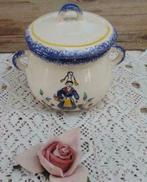 Franse handbeschilderde suikerpot uit Normandië, Antiek en Kunst, Curiosa en Brocante, Ophalen of Verzenden