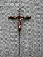 Bronzen koperkleurig kruisje met corpus 24,5 x 12 cm, Ophalen of Verzenden, Zo goed als nieuw, Overige typen, Christendom | Katholiek