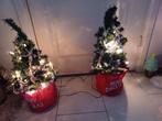 2x mini kerstboom  met verlichting  12,50€, Diversen, Kerst, Ophalen of Verzenden
