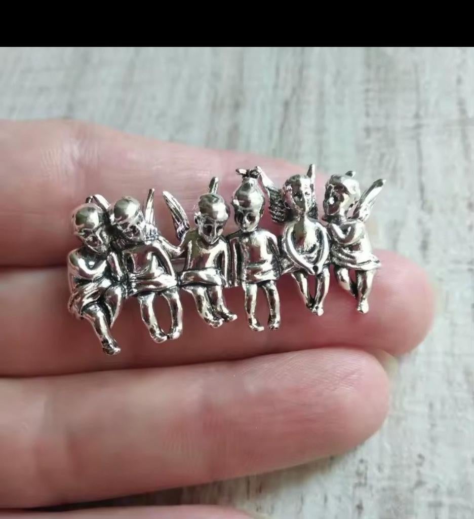 Nieuwe Engel Broche, 4 tot 7 cm, Nieuw, Ophalen of Verzenden, Zilver