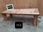 houten tafel 99x245 cm, handgemaakt, eettafel, tuintafel,., Huis en Inrichting, Tafels | Eettafels, Ophalen, 50 tot 100 cm, Vijf personen of meer
