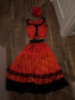 Spaanse jurk/ Flamencojurk Rood/Zwart - Maat S/ M, Maat 38/40 (M), Carnaval, Ophalen of Verzenden, Kleding