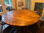 Mooie houten ronde eettafel - 150cm diameter, Ophalen, Gebruikt, 100 tot 150 cm, 150 tot 200 cm