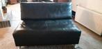 2 x Zwart lederen bank(en), Huis en Inrichting, Banken | Bankstellen, Ophalen of Verzenden, Gebruikt, 75 tot 100 cm