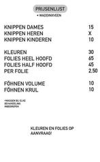 Kapper Waddinxveen, Eén persoon, Cadeaubon, Overige typen