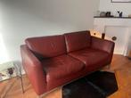 Deep Red Leather Sofa, Huis en Inrichting, Banken | Sofa's en Chaises Longues, 150 tot 200 cm, Tweepersoons, Ophalen of Verzenden