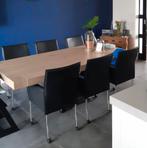 6 zwarte eetkamerstoelen, Ophalen of Verzenden, Gebruikt, Zwart, Vijf, Zes of meer stoelen